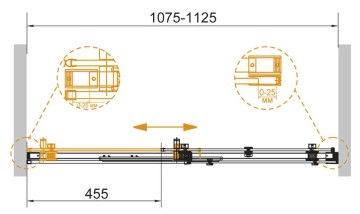 Душевая дверь с доводчиками CEZARES STYLUS-SOFT-BF-1-110-C-Cr