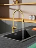 AQM9901BG Cucina Смеситель для кухни с выдвижным U-образным изливом, золото шлифованное