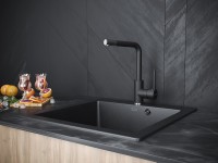 Смеситель для кухни Honner , антрацит полностью, Ho212018-401TB(AN), Paulmark