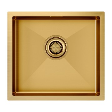 Мойка нерж. сталь AISI304 ALLER 48 UNI, PM804844-BG, брашированное золото, PVD, 480х440мм, Starke-Paulmark