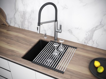 Мойка LUMI 45UNI, IT-GRANIT, LU45-WH, белый, 455х460, Paulmark