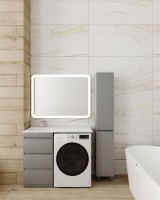 Тумба напольная STYLELINE "Даллас 110" (3 ящ.) Люкс серая, PLUS с раковиной ESTETUS Даллас 1100*480 левый  