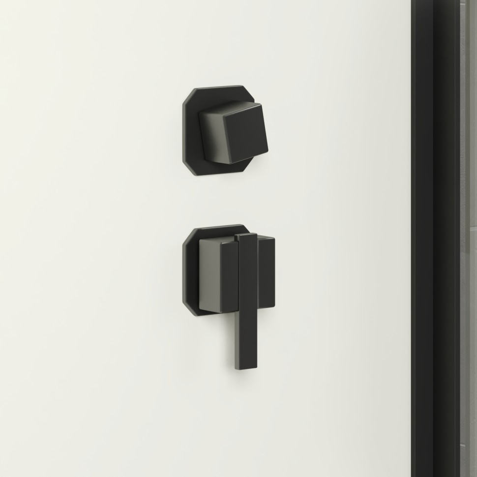 Душевая кабина Niagara Standart ST80/15Q/BL (80х80х215) квадрат,поддон 15см,распашная,проф.черный,3 места