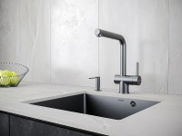 Дозатор для жидкого мыла DECUS, D004-418(BLM), чёрный металлик, Paulmark