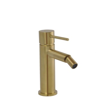 Смеситель для биде Demm SPIKE 188 мм, однорычажный, с донным клапаном, шлифованное золото