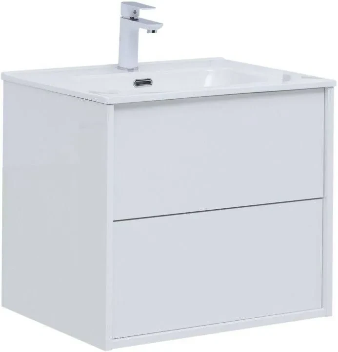 Тумба c раковиной Lino 60 (Flat) белый глянец