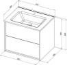 Тумба c раковиной Lino 60 (Flat) белый глянец