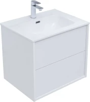 Тумба c раковиной Lino 60 (Flat) белый глянец