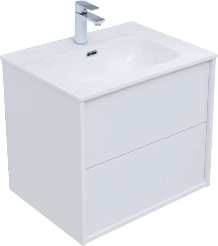 Тумба c раковиной Lino 60 (Flat) белый глянец