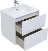 Тумба c раковиной Lino 60 (Flat) белый глянец
