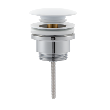 Донный клапан универсальный Clik-clak VEGA V1072U-GW/CR белый глянец/хром для раковины