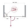 Душевая дверь BelBagno KRAFT-B-12-60/40-C-Cr-L