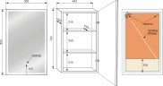 Зеркало STYLE LINE-шкаф "КВАРТЕТ 50*80" с подсветкой, сенсор на зеркале