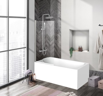 Душевая шторка на ванну BelBagno UNO-V-1-80/150-C-Cr