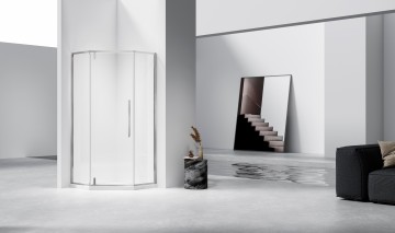 Душевой уголок Слим-Н (Slim-N) VSP-4SN100CLBN, 1000*1000, брашированный никель, стекло прозрачное