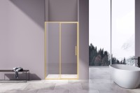 Душевая дверь Slim 8mm VDP-4SL120CLG, брашированное золото, стекло прозрачное