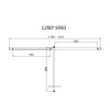 Душевая дверь Slim 8mm VDP-4SL120CLG, брашированное золото, стекло прозрачное