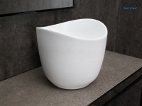 Раковина Gid N9303wg 51221 накладная белый матовый / белый графит 36x36x32