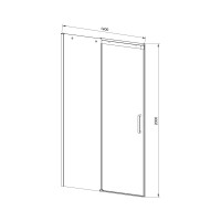 Душевая дверь Dice VDS-4D140CLB, 1400, черный, стекло прозрачное