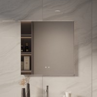 Зеркало Vincea LED VLM-4F800GM-2 800х800 c сенсорным выключателем, антизапотевание, вороненая сталь