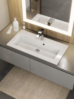 Раковина для ванной 70 см, Uperwood Aurora, белая глянцевая