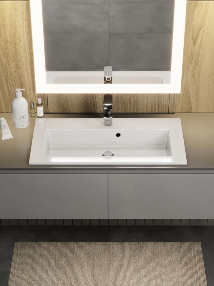 Раковина для ванной 70 см, Uperwood Aurora, белая глянцевая