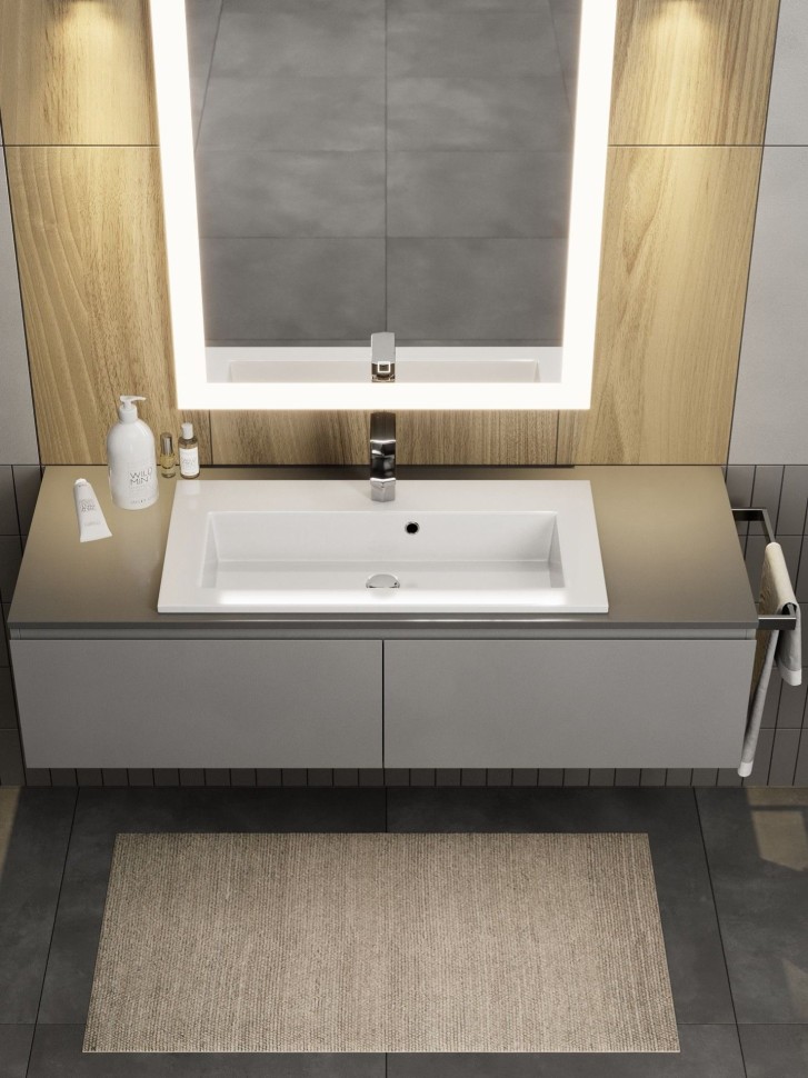 Раковина для ванной 70 см, Uperwood Aurora, белая глянцевая