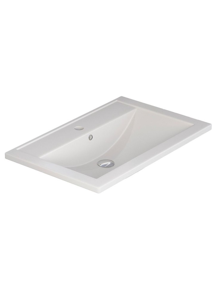 Раковина для ванной кварцевая Uperwood Foster Quartz 70х45,5х17,5 см, белая матовая, жасмин