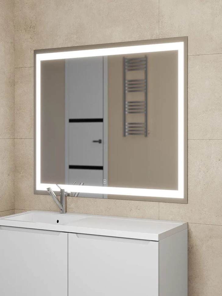 Зеркало для ванной с подсветкой Uperwood Tanos 120х80 см, прямоугольное, сенсор/антизапотевание/без рамы