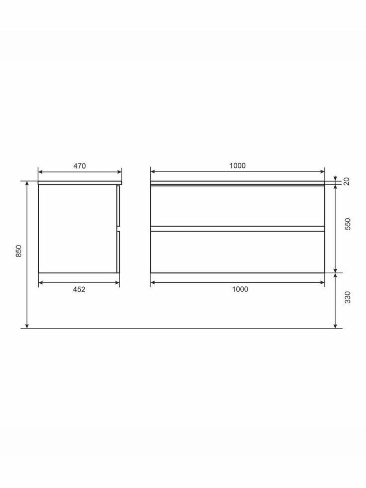 Тумба под раковину для ванной Uperwood Barsa 100 см, подвесная, черная/дуб сонома