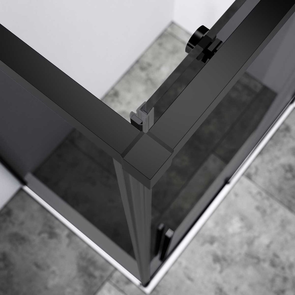 Душевой уголок Slim-N VSR-4SN8013CGB, 1300*800, черный, стекло тонированное