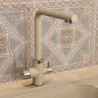 Смеситель для кухни Uperwood Quartz Premium UPD-03-02, с каналом для фильтрованной воды, бежевый