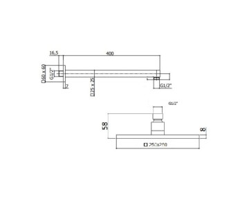 Верхний душ BelBagno ROMANO ROM-SLD-CRM