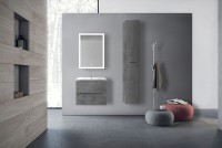 База под керамическую раковину Mia 600 подвесная, 2 выкатных ящика soft close, Beton