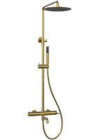 Душевая стойка Вилла (Villa) VSFS-1VL1BG с изливом, брашированное золото