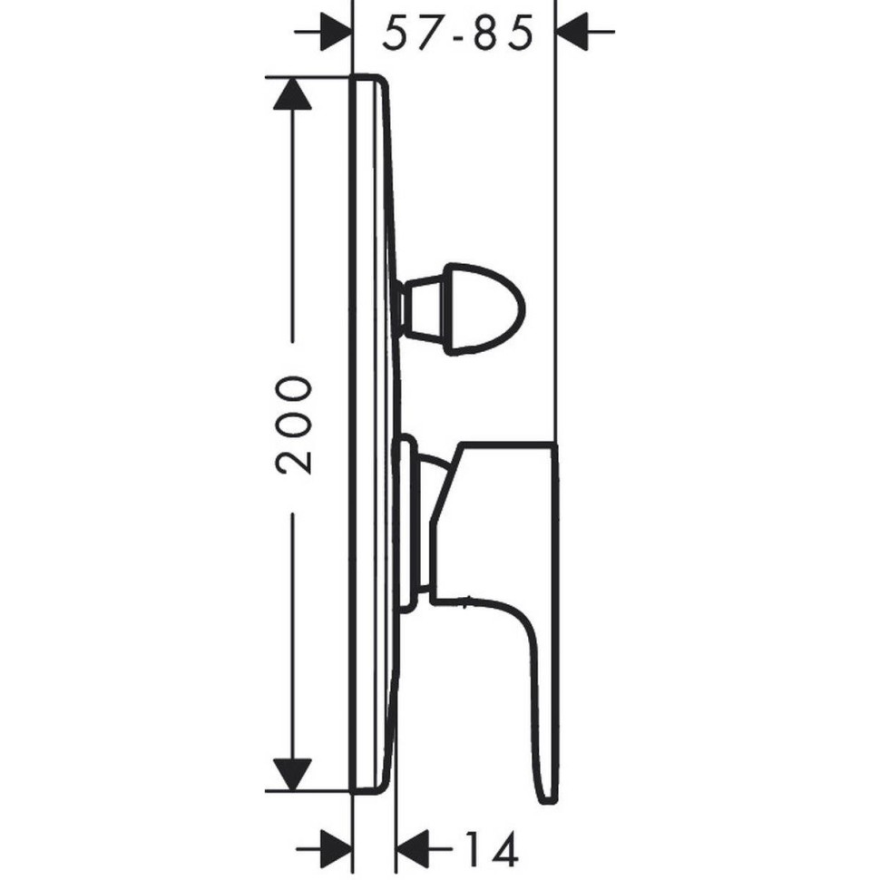 Смеситель для ванны Hansgrohe Rebris E (внешняя часть) 72459000 хром