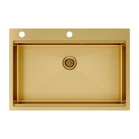 Мойка нерж. сталь KRONER-PRO 75, PM707551-BG, брашированное золото, 750х510мм, Paulmark