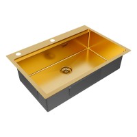 Мойка нерж. сталь KRONER-PRO 75, PM707551-BG, брашированное золото, 750х510мм, Paulmark