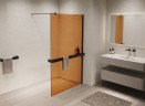 Душевая перегородка Walk-In VSW-1HR900GSB, 900*2000, черный, стекло янтарь