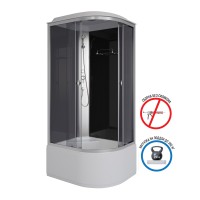 Душевая кабина Niagara Eco E100/80/40L/TN (100х80х215) высокий поддон(40см),стекло черное,4 места