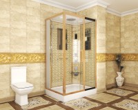 Душевая кабина Niagara Luxe NG-7711GR (90x120х215) низкий поддон(15см),дверь раздвижная,стенки золото,6 мест