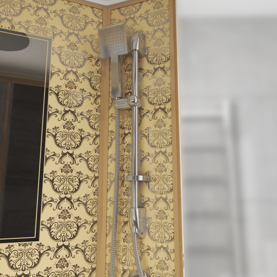 Душевая кабина Niagara Luxe NG-7711GR (90x120х215) низкий поддон(15см),дверь раздвижная,стенки золото,6 мест