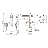 Смеситель для кухни Omoikiri Amagasaki-GB латунь/графит