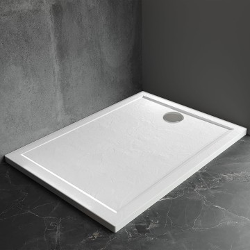 Душевой поддон Veconi Pietra W, 1000x800x30, искусственный камень, белый