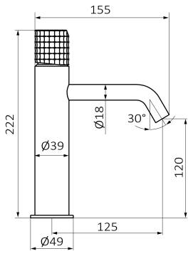 Смеситель для раковины GRB AURA XL 75540755, медь