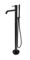 Напольный смеситель для ванны MILLEAU Tissage ML0500BK.BD-GB с монтажным блоком, Черный глянец