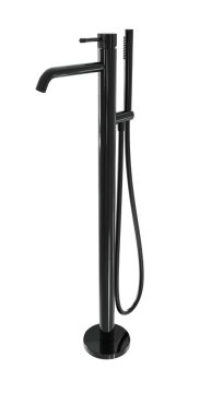 Напольный смеситель для ванны MILLEAU Tissage ML0500BK.BD-GB с монтажным блоком, Черный глянец