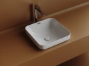 Раковина встраиваемая сверху CERAMICANOVA Element с отверстием слива - перелива квадратной формы 438x438x172 мм цвет белый арт. CN6077