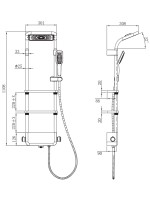 AQM 8003W Душевая система для душа с термостатом, Белый