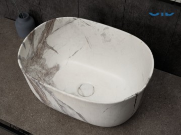 Раковина Gid Mnc9302 54481 накладная под камень матовая 45x32x22